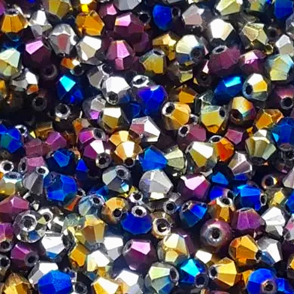 Blue Austria faceted crystal glass beads charm bracelet, handmade. - Picture 6 of 7